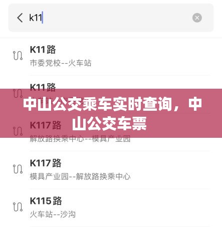 中山公交乘车实时查询，中山公交车票 