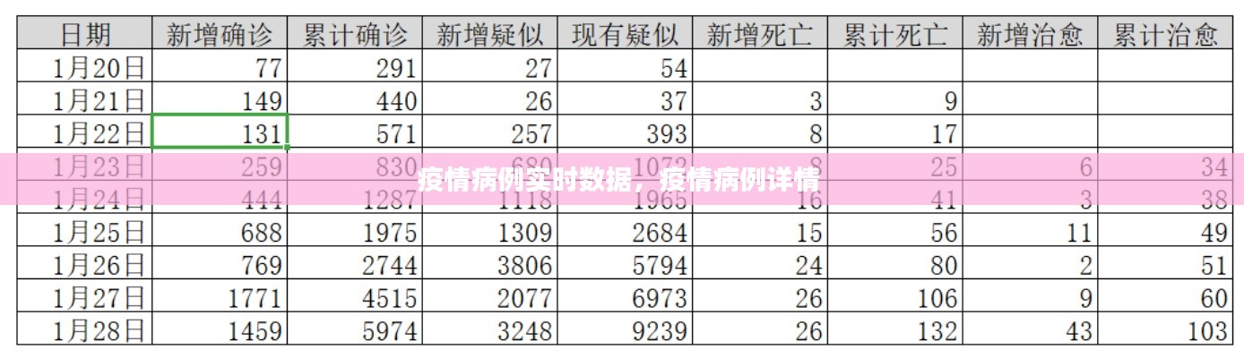 疫情病例实时数据，疫情病例详情 
