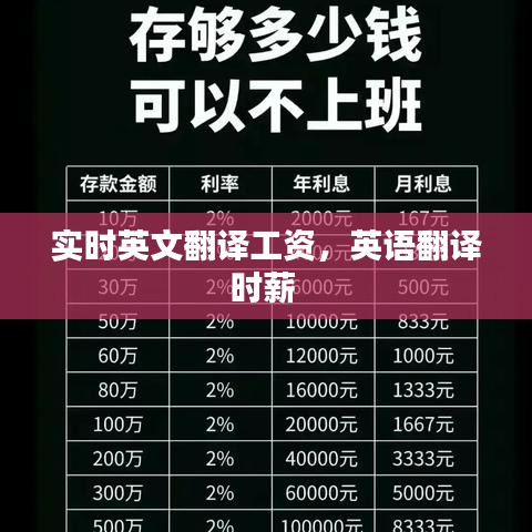 实时英文翻译工资，英语翻译时薪 