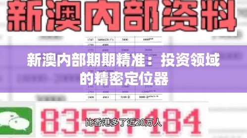 新澳内部期期精准：投资领域的精密定位器