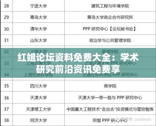 红姐论坛资料免费大全：学术研究前沿资讯免费享