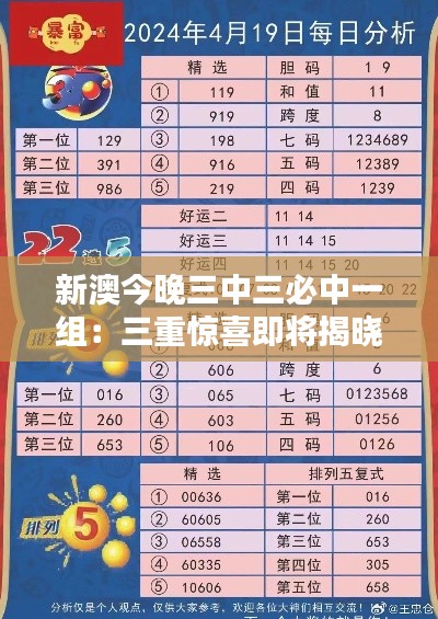 新澳今晚三中三必中一组：三重惊喜即将揭晓