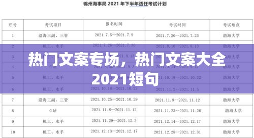 热门文案专场，热门文案大全2021短句 