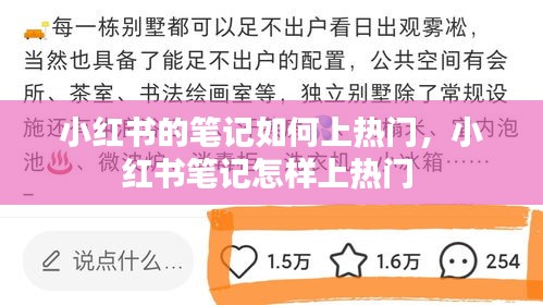 小红书的笔记如何上热门，小红书笔记怎样上热门 