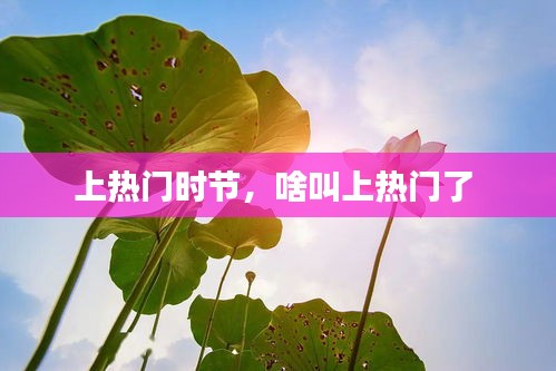上热门时节，啥叫上热门了 