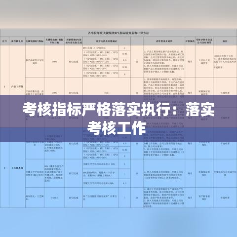 考核指标严格落实执行：落实考核工作 