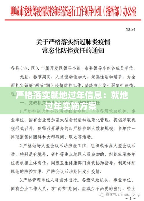 严格落实就地过年信息：就地过年实施方案 