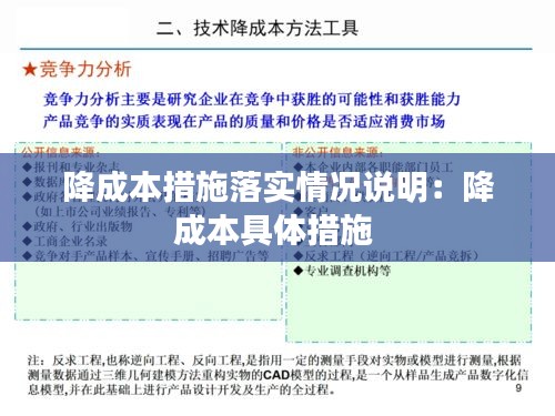 降成本措施落实情况说明：降成本具体措施 