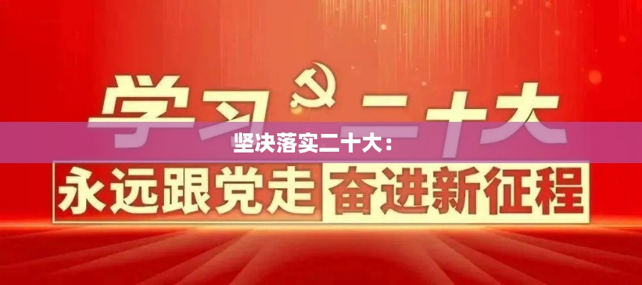 坚决落实二十大： 