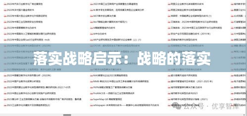 落实战略启示：战略的落实 
