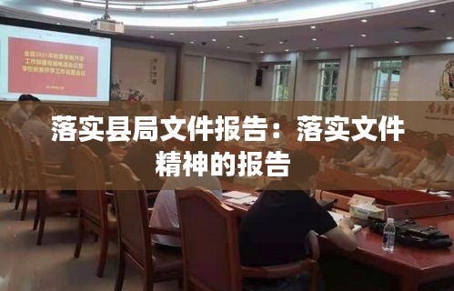 落实县局文件报告：落实文件精神的报告 