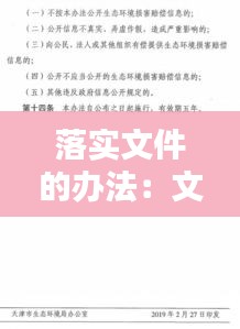 落实文件的办法：文件如何落实 