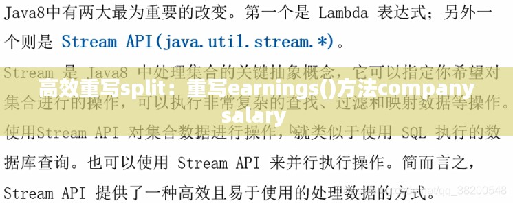 高效重写split：重写earnings()方法companysalary 