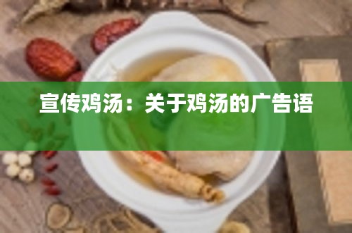 宣传鸡汤：关于鸡汤的广告语 