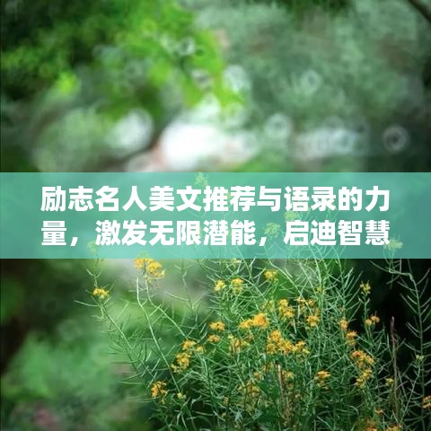励志名人美文推荐与语录的力量，激发无限潜能，启迪智慧人生