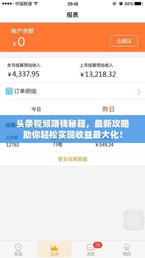头条视频赚钱秘籍，最新攻略助你轻松实现收益最大化！