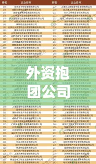 外资抱团公司全球排名榜单揭晓，企业实力大比拼！