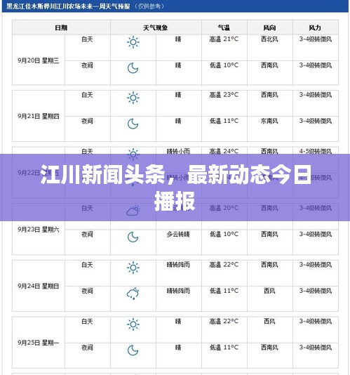 江川新闻头条，最新动态今日播报