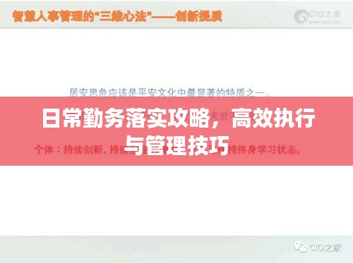 日常勤务落实攻略，高效执行与管理技巧