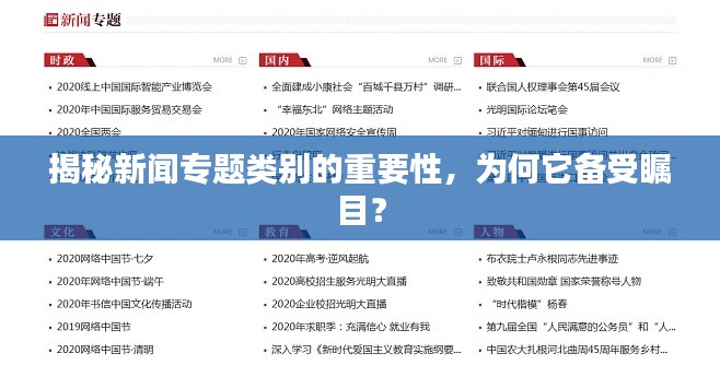 揭秘新闻专题类别的重要性，为何它备受瞩目？